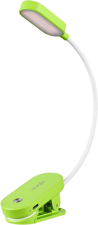 VAVOFO Rechargeable Book Light, 14 LEDs Eye Care Clip On Amber Reading Light for Bookworms Reading in Bed with 9 Colors 9 Brightness (Blue)