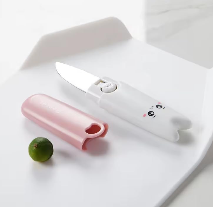 3 in 1 Multifunctional Vegetable and Fruit Peeler, Pink and White | Stainless Steel Blade, Cute Animal Design