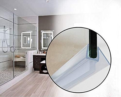 2-Pack Butecare Frameless Shower Door Bottom Seal for Glass Doors – Stop Shower Leaks and Create a Water Barrier (3/8” x 39”)