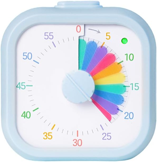 Visual Timer for Kids 60 Minute Countdown Timer Rainbow Disk Desk Timer Clock for Classroom Study Office Kitchen with Silent Operation (Purple)
