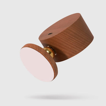 Wood Wall Sconce Cordless,Magnetic Wall Mounted(Sapele) | USB C Rechargeable, Dimming Night Light,for Bedside,Cabinet,Reading,Home Decor