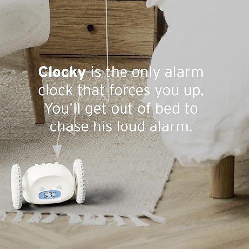 CLOCKY Alarm Clock on Wheels – Loud Rolling Alarm Clock for Heavy Sleepers