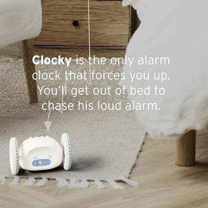 CLOCKY Alarm Clock on Wheels – Loud Rolling Alarm Clock for Heavy Sleepers