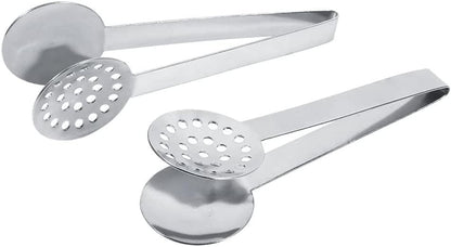 Tea Bag Squeezer, Stainless Steel Tea Bag Tongs, Tea Bag Strainer Grip Holder Tea Bag Squeezer Spoon Metal Lemon Slices Clip, Mini Tongs for Gripping Ice Cubes and Sugar (Pack of 2)