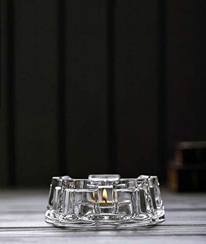 Glass Filtering Tea Maker Teapot with a Warmer and 6 Double-walled Tea Cups Set (Heating base, Standard)