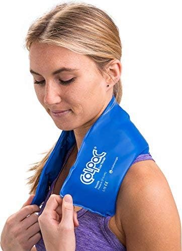 Chattanooga ColPac - Reusable Gel Ice Pack - Blue Vinyl - Neck Contour - 23 in (58 cm) - Cold Therapy for Neck, Shoulder, Upper Back for Headaches, Swelling, Bruises, Sprains, Inflammation