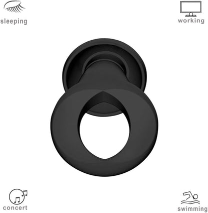 Ear Plugs for Sleeping, 2 Pairs Ear Plugs for Sleeping Noise Cancelling, 35dB Reusable Silicone Earplugs for Noise Reduction, Sleep, Work, Hearing Protection, Concert and Snoring, Black