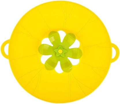 Silicone Boil Over Spill Safeguard - Food Grade Kitchen Stopper Lid For Pots And Pans - Eco-Friendly Silicone Cover In Grey And Yellow(Beige,Small)
