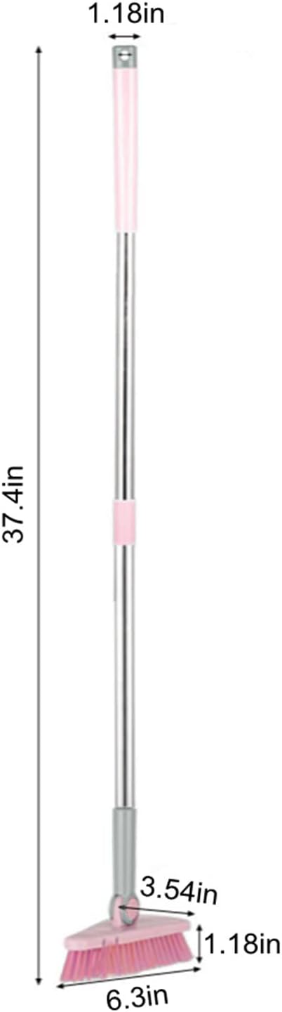 Cleaning Brush with Long Handle Floor Scrubbers for Tub Tile Cleaning Supplies Scrub Brush for Bathroom Bathtub Toilet Floor Kitchen Apartment Essentials forfor Women Men (Pink)