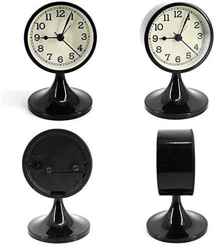 3" Round Quartz Analog Metal Alarm Clock Silent Non Ticking Desk Clock