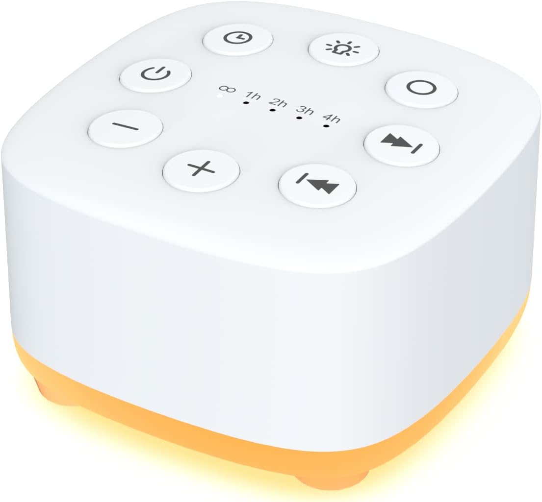 Meditation White Noise Sound Machine 30 Soothing Sounds with 32 Volume Control 12 Night Light 5 Timers Portable Sleep Machine for Travel Powered by AC or USB Sleep Therapy for Baby Kids Adults (Black)