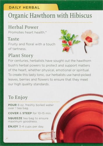 Traditional Medicinals Organic, Hibiscus Tea - Supports Normal Heart Health & Cardiovascular Wellness - Kosher, Non-GMO, Caffeine-Free, Compostable - 16 Tea Bags