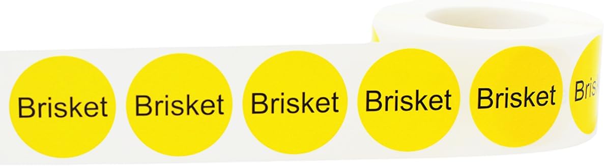 Yellow with Black Carnitas Circle Dot Adhesive Stickers, 1 Inch Round Labels, 500 Total Stickers