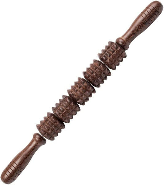 Wooden Cellulite Massager Roller, Wood Therapy Tools for Body Sculpting Handheld Stick Relax Stiff Muscle Massaging Trigger Points Release Lymphatic Muscle Deep Tissue (Model B)