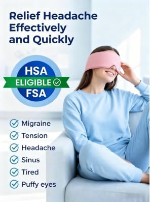 Cooling Gel Eye Mask for Puffy Eyes, Migraine & Headache Relief, Full Eye-Area Cold Compress for Eyes & Temples, FSA Eligible HSA Reusable Eye Ice Pack for Swelling & Post-Surgery Recovery