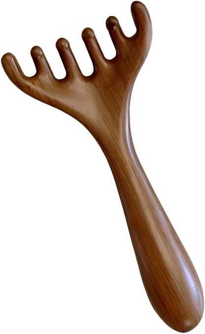 OULIGET Wooden Trigger Point Massage Tool,Spider Shape 5 Legs Massager,Scalp Massager Scraping Tool for Back,Neck,Shoulder and More