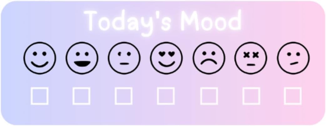 Mood Tracker Stickers for Planner Organization Daily Planning Journal Habit trackers (Pastel, 2 Sheets, 84 Stickers)