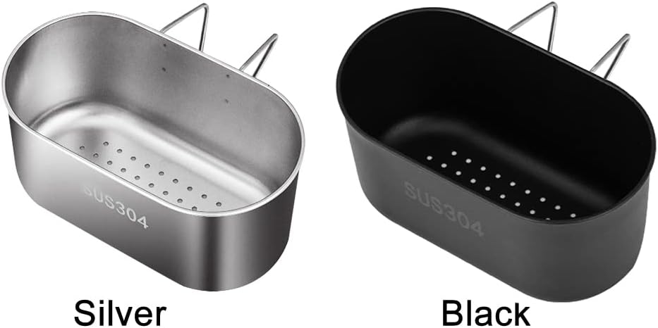 SYCOOVEN Stainless Steel Sink Drain Strainer Basket, Multifunctional Hanging Sink Strainer Colander Drain Basket Kitchen Sink Food Waste Filter and Wash Vegetables Fruits(Silver)