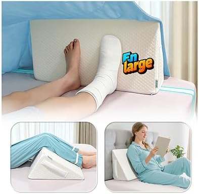 Blanket Lifter for Feet in Bed, Foot Bed Cradle Post Surgery, Sheet Elevation Wedge Foot Tent, Blanket Support Holder Foam Block, Toes Pain Knee Gypsum Legs Recovery Supplies(Heighten, Widen)
