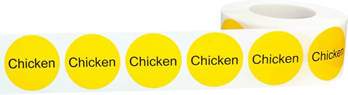 Yellow with Black Carnitas Circle Dot Adhesive Stickers, 1 Inch Round Labels, 500 Total Stickers