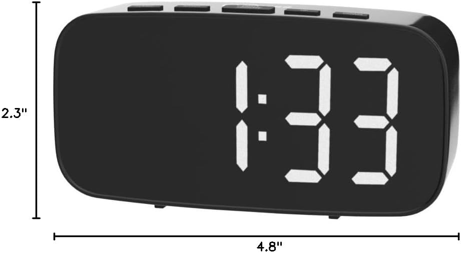 Loud Alarm Clock with Bed Shaker, Vibrating Alarm Clock for Heavy Sleepers, Multifunctional Digital Alarm Clock, Deaf and Hard of Hearing, Full Range Dimmer and Battery Backup (Black, 1)