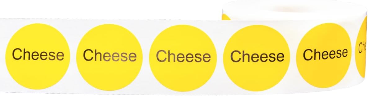 Yellow with Black Carnitas Circle Dot Adhesive Stickers, 1 Inch Round Labels, 500 Total Stickers