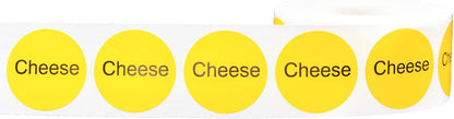 Yellow with Black Carnitas Circle Dot Adhesive Stickers, 1 Inch Round Labels, 500 Total Stickers