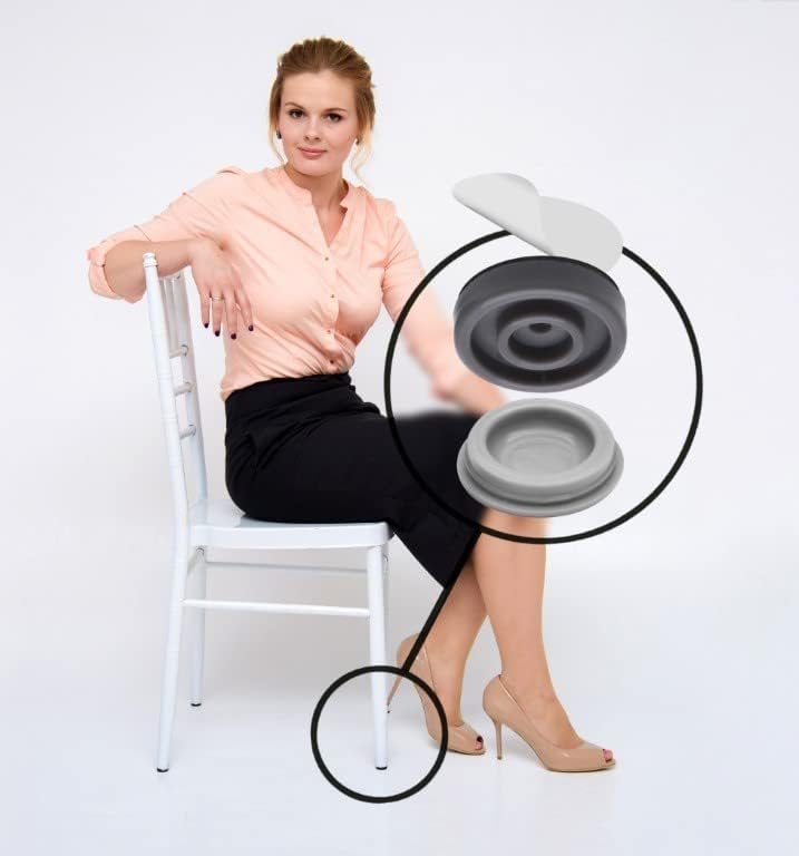 GorillaGlides 1 Inch Chair Sliders/Furniture Floor Protectors (16 Furniture Glides) Self-Adhesive Screw On Chair Glides for Sliding on Low-Pile Carpet & Hard Surface Floors, Round