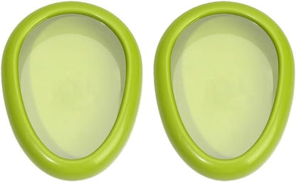 Reusable Avocado & Fruit Saver – 2-Pack Oval Fresh-Keep Containers with Self-Stretch Film Lid, Airtight Fridge Storage for Half Produce, BPA-Free, Dishwasher Safe – Green