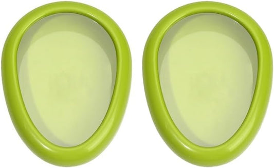 Reusable Avocado & Fruit Saver – 2-Pack Oval Fresh-Keep Containers with Self-Stretch Film Lid, Airtight Fridge Storage for Half Produce, BPA-Free, Dishwasher Safe – Green