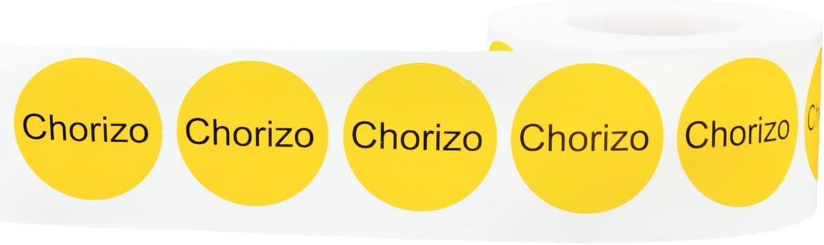 Yellow with Black Carnitas Circle Dot Adhesive Stickers, 1 Inch Round Labels, 500 Total Stickers