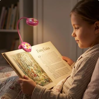 Vekkia Cute Rechargeable Book Light Eye-Care Clip on Lights (Rose Red)