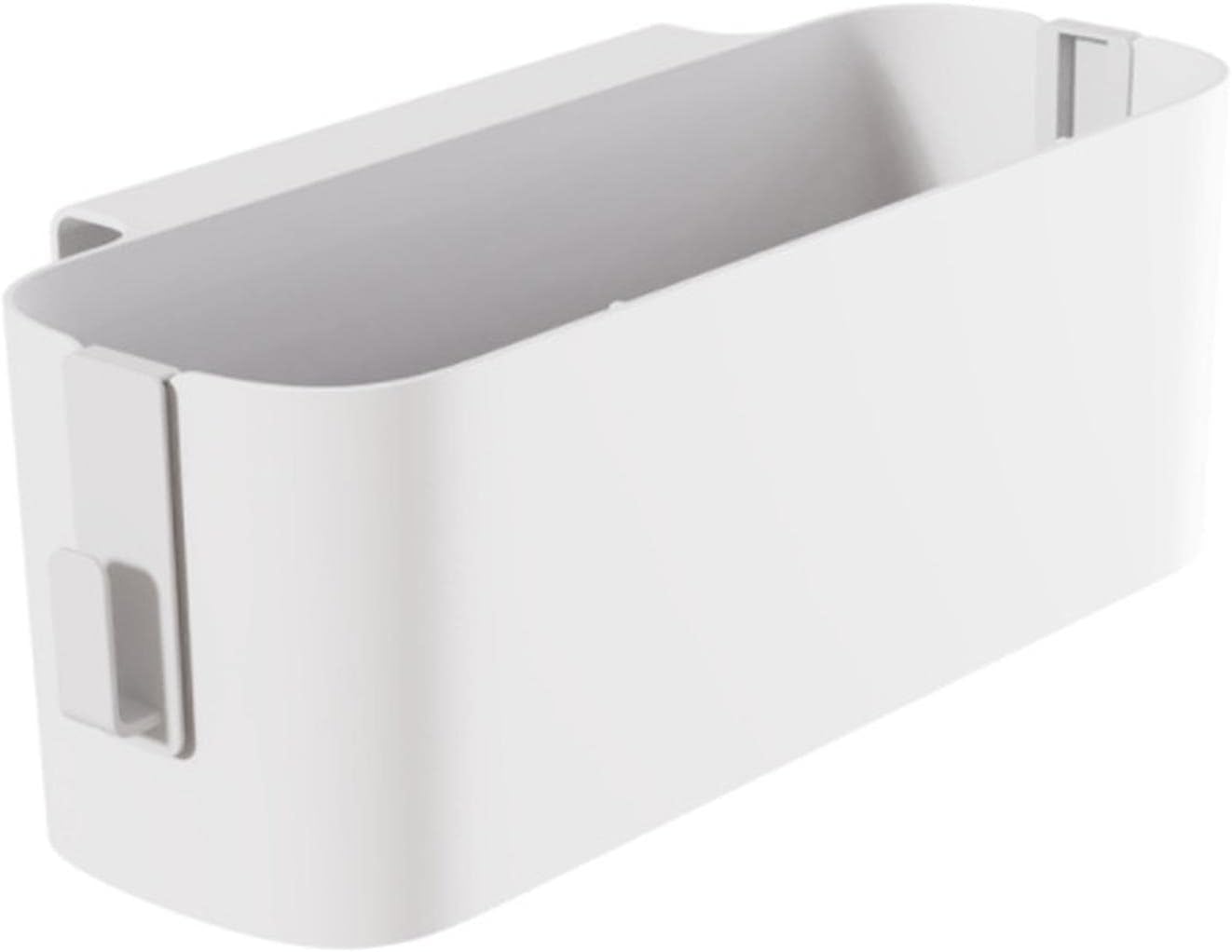 Bedside Storage Caddy with Double Hooks, 13 in White Hanging Bed Organizer for Headboards, Bunk Beds and Dorm Rooms