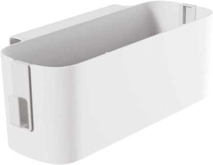 Bedside Storage Caddy with Double Hooks, 13 in White Hanging Bed Organizer for Headboards, Bunk Beds and Dorm Rooms