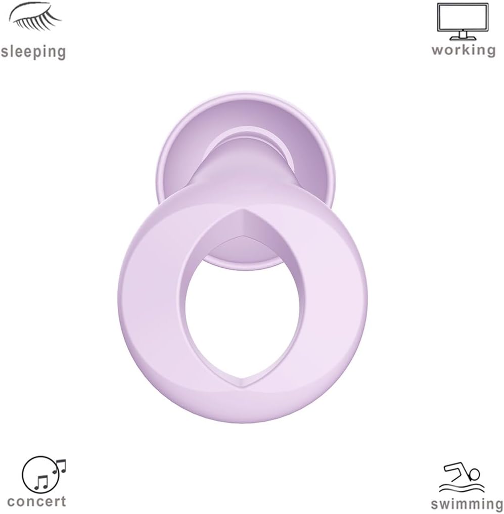 Ear Plugs for Sleeping, 2 Pairs Ear Plugs for Sleeping Noise Cancelling, 35dB Reusable Silicone Earplugs for Noise Reduction, Sleep, Work, Hearing Protection, Concert and Snoring, Black
