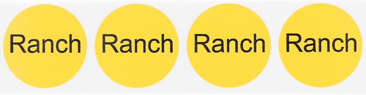 Yellow with Black Carnitas Circle Dot Adhesive Stickers, 1 Inch Round Labels, 500 Total Stickers