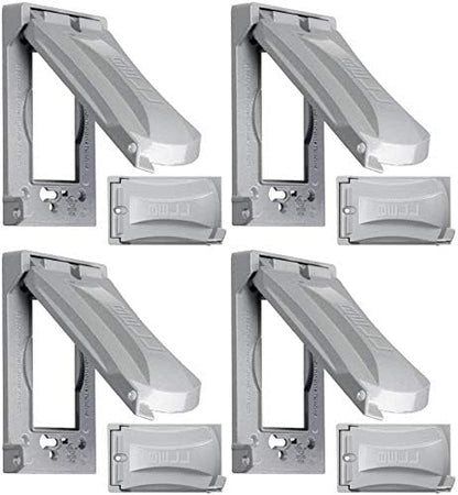 BELL 1-Gang Weatherproof Universal Metal Flip Cover, 12-in-1, Gray