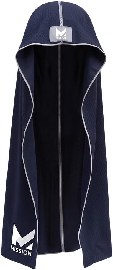 MISSION Cooling Hoodie Towel, Evaporative Cool Technology, Cools Instantly When Wet, UPF 50 Sun Protection, Contours Your Head to Stay in Place, Great for Sports, Fitness, Gym