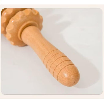 Wood Therapy Massage Tools,Handheld Fascia Blaster Tool for Muscle Relief, Lymphatic Drainage Body Sculpting Anti Cellulite Massager for Women and Men (12 Wheel)