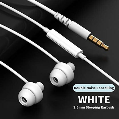 MAXROCK Sleep Earbuds,Ultra Soft Lightweight Sleep Earphones Headphones with Volume Control and Mic for Insomnia, Side Sleeper, Snoring, Air Travel, Meditation & Relaxation (Acid Blue)
