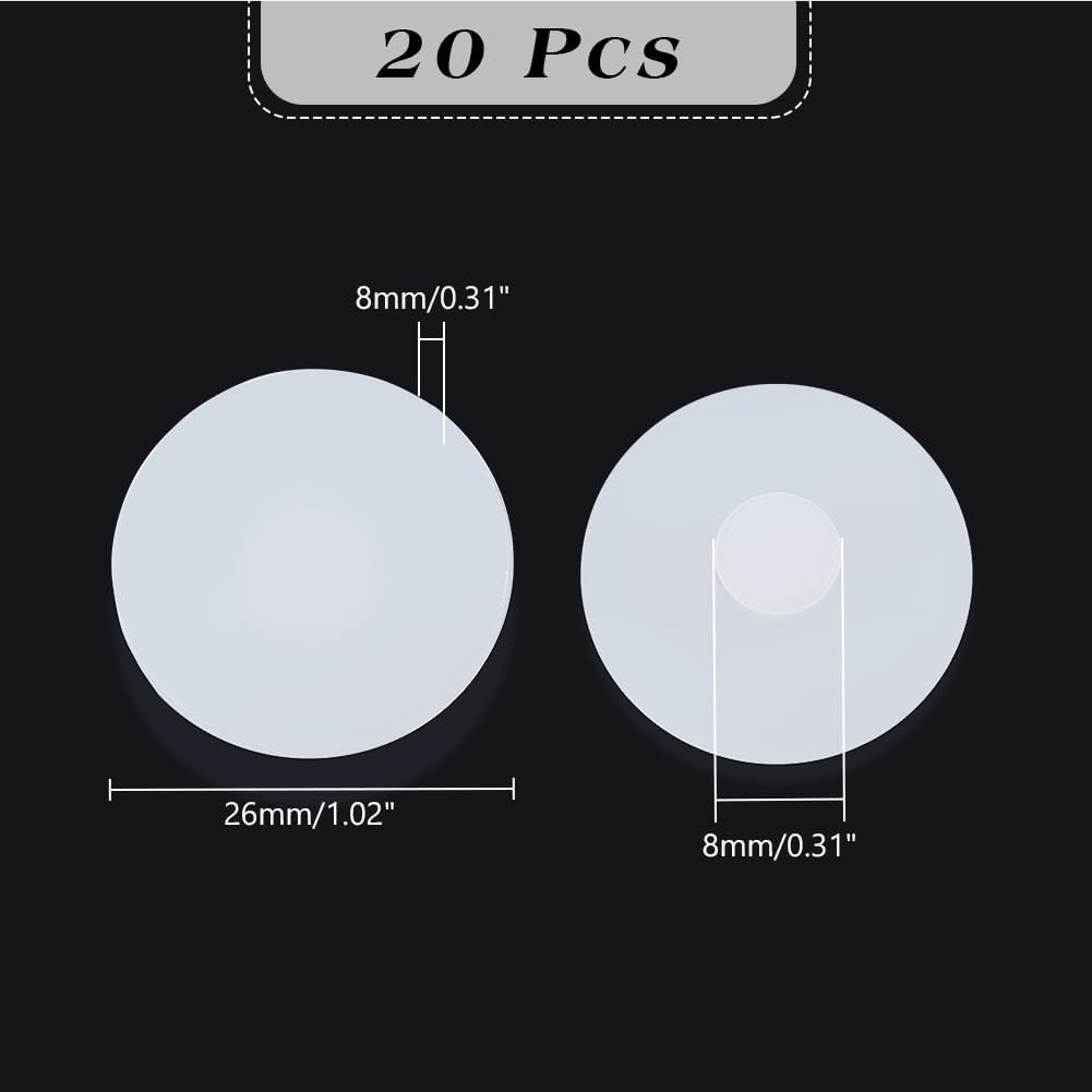 NBEADS 20Pcs Silicone Water Cup Leak Stopper, 1inch Diameter Water Bottle Silicone Stopper Non Spill Lid Plug for Pot Belly Cup, White