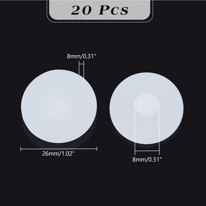 NBEADS 20Pcs Silicone Water Cup Leak Stopper, 1inch Diameter Water Bottle Silicone Stopper Non Spill Lid Plug for Pot Belly Cup, White