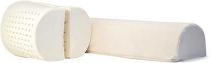 Turmerry Green Natural Organic Latex Half Moon Knee Pillow for Sleeping on Back - GOLS Certified Organic Latex Foam - Medium Firmness - Bolster Body Pillow - Ideal Under The Knee Pillows for Sleeping