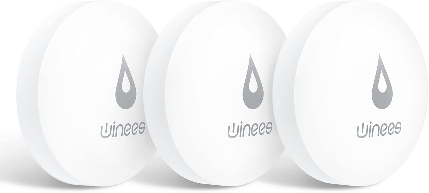 WiFi Water Leak Detector for Home, 3 Pack Water Sensors | with 100dB Adjustable Alarm, Leak Alert Email&SMS Notification, 200M Transmission for Basement, Bathroom, Laundry, IFTTT