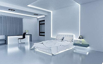 WOBANE 16.4ft Motion Sensor LED Strip with Remote,Warm White Tape Lighting | Dimmable LED Strip Lights for Kitchen, Under Cabinet, Bedroom, Shelf, Bed, PIR Function,Night Light,Adapter,3000K Warm White