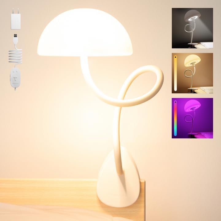Shroommate Dorm Room Essential Clip On Bed Light for Dorm Room - Black