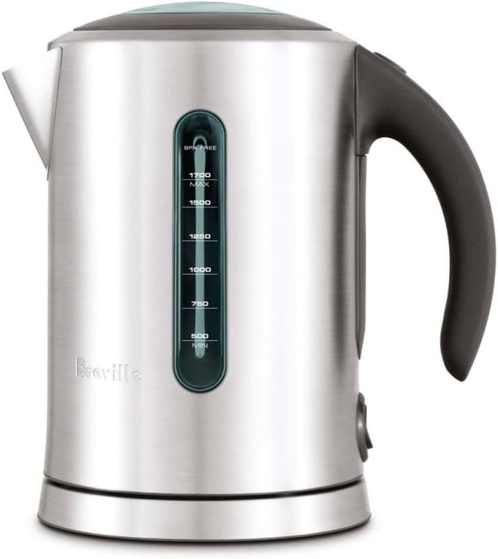 Breville BKE700BSS Soft Top Pure Hot Water Kettle, Brushed Stainless Steel | Quickly heat water for tea, coffee and instant meals with electric kettle featuring a soft-opening lid | 7 cup capacity