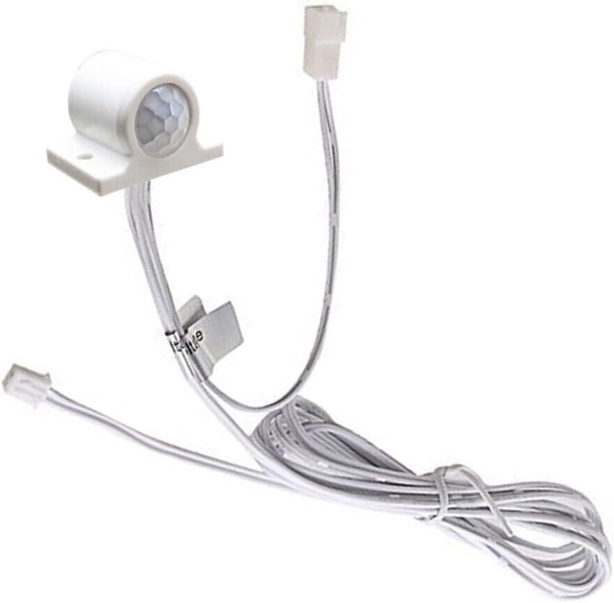 Adjustable DC 12V PIR Infrared Motion Sensor Switch for LED Light Strip, Auto On/Off with 30s Delay, White(White)