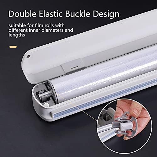 Plastic Wrap Dispenser With Cutter, Reusable Cling Film Dispenser, Cling Wrap Dispenser With Slide Cutter, Also For Aluminum Foil, Tin Foil, Baking Paper (L)