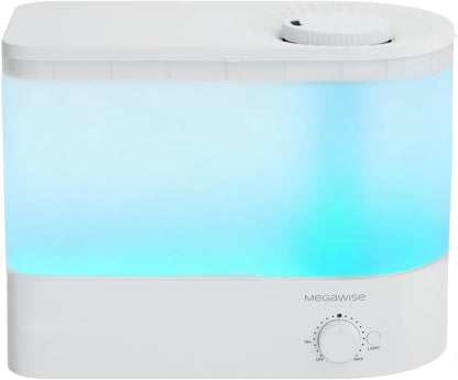 MEGAWISE 3.5L Cool Mist Humidifier – Ultra-Quiet Ultrasonic Vaporizer with Top-Fill Design, Essential Oil Diffuser, 7-Color Night Light & Auto Shut-Off